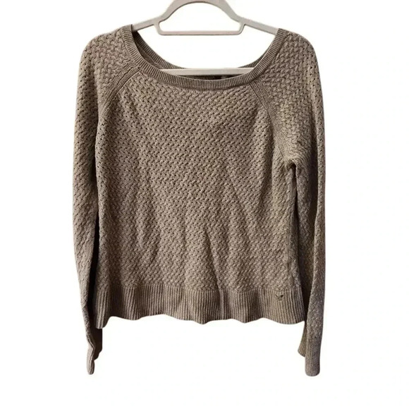 American Eagle Outfitters Sweaters - American Eagle |‎ Oatmeal Textured Crew Neck Zippered Sweater | Large